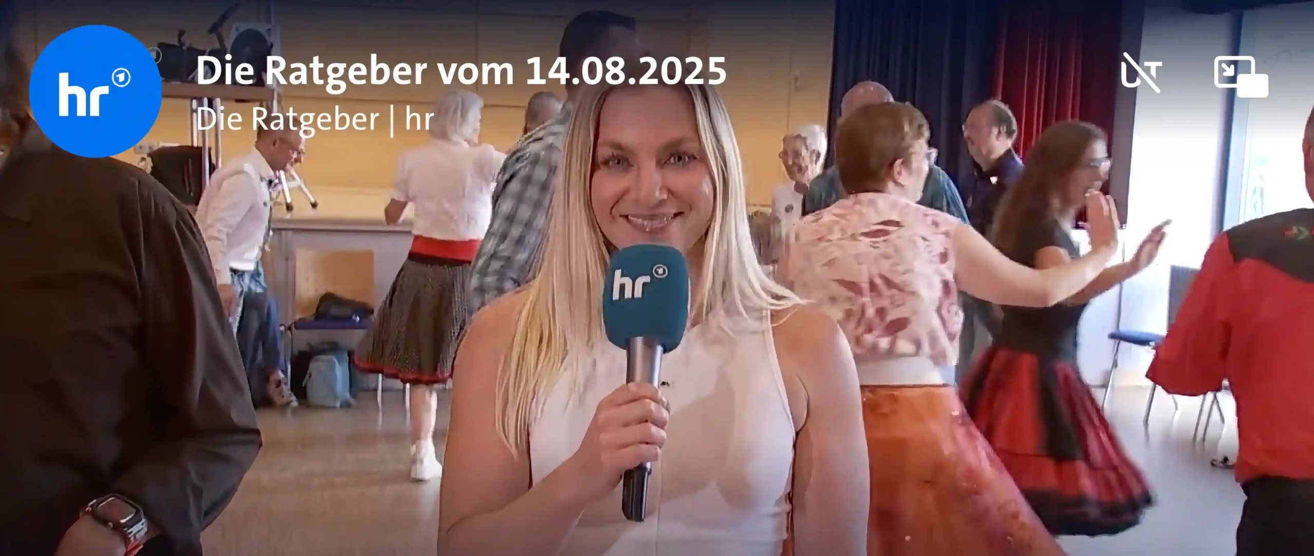 Screenshot HR Beitrag mit Ansagerin und Tänzern